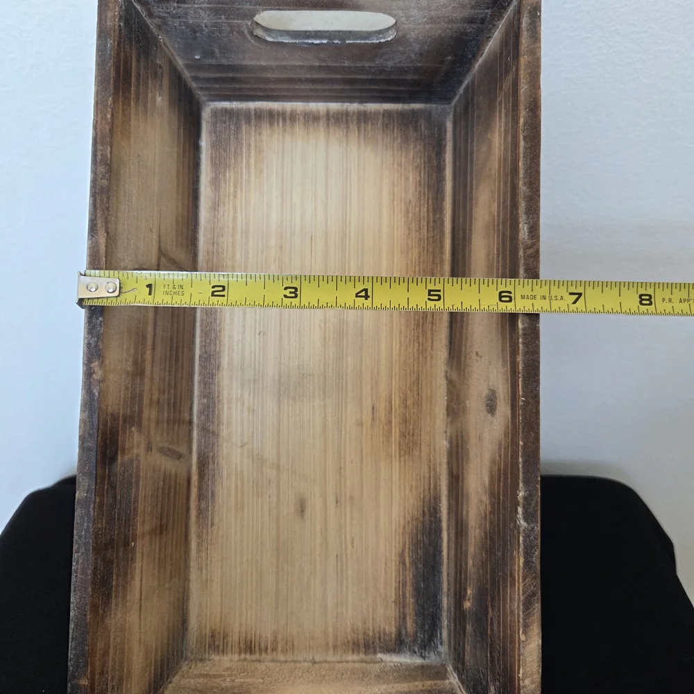 Handcrafted Wooden Bath Vanity Tray - Brown